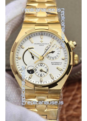 Vacheron Constantin Overseas Power Reserve Swiss Replica Watch in Yellow Gold Casing