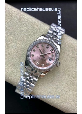 Rolex Datejust 279174 28MM Swiss Replica in 904L Steel in Pink Dial - 1:1 Mirror Replica