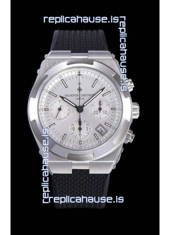Vacheron Constantin Overseas Chronograph White Dial Swiss Replica Watch - Rubber Strap