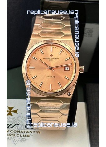 Vacheron Constantin Historiques 222 Super Clone 37MM Rose Gold Watch in Pink Dial 