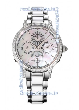 Vacheron Constantin Traditionelle Perpetual Calendar Ultra-Thin Steel Swiss Replica