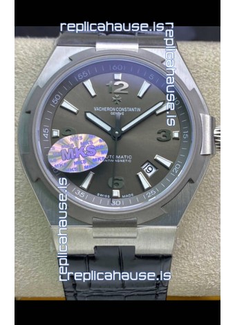 Vacheron Constantin Overseas 1:1 Mirror Swiss Replica Watch in Grey Dial - Leather Strap