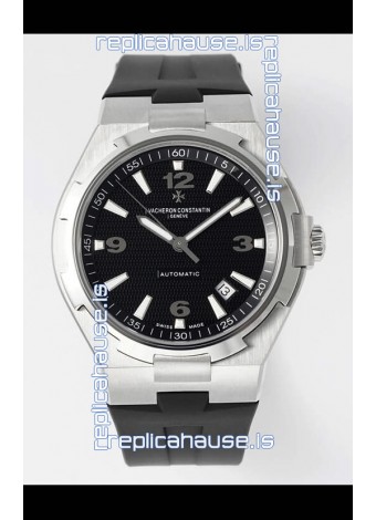 Vacheron Constantin Overseas 1:1 Mirror Swiss Replica Watch in Black Dial - Rubber Strap
