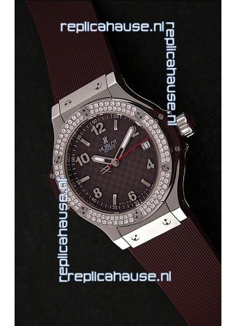 Hublot Big Bang King Swiss Quartz Watch in Checkered Brown Dial