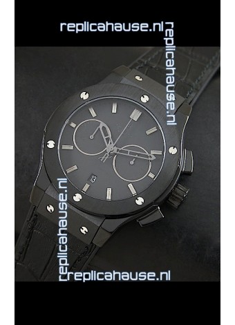 Hublot Big Bang Classic Fusion Swiss Replica PVD Watch in Black Strap