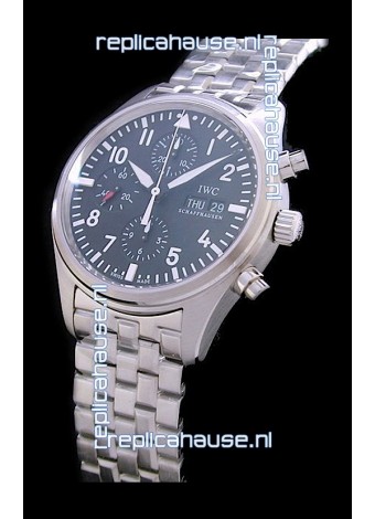 IWC Pilot Swiss Replica Watch in Black Dial
