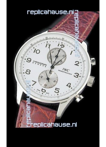 IWC Schaffhausen Japanese Replica Watch in White Dial