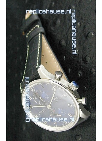IWC Portuguese Chronograph Swiss Replica Watch in Blue Dial
