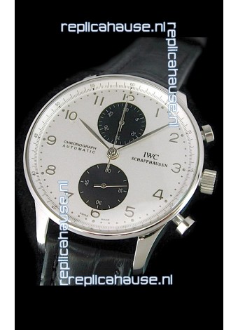 IWC Portuguese Chronograph Swiss Replica Watch in White 