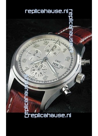 IWC Der Flieger Chronograph Swiss Replica Watch in White Dial