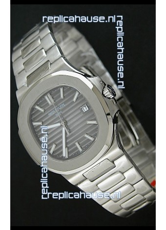 Patek Phillipe Nautilis Swiss Replica Watch in Grey Textured Dial