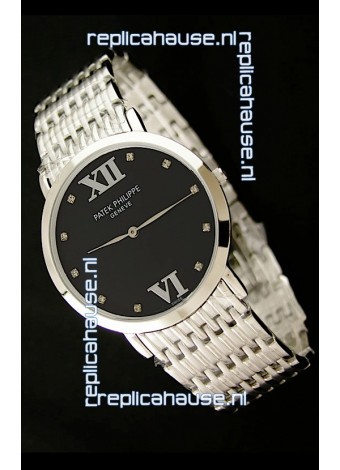 Patek Philippe Geneve Men Japanese Watch in Black Dial