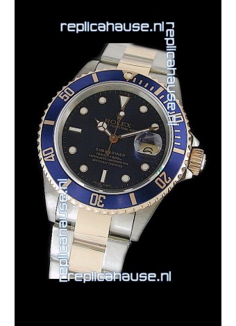 Rolex Submariner Japanese Watch in Blue Bezel Two Tone Case