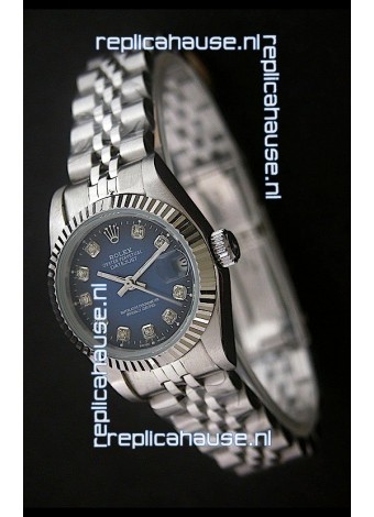 Rolex Datejust Oyster Perpetual Superlative ChronoMeter Swiss Watch in Blue Dial