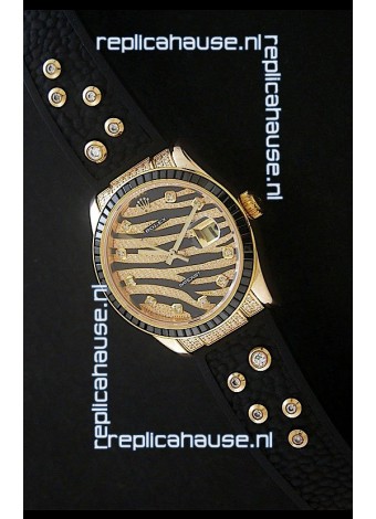 Rolex DateJust Rose Gold Diamond Japanese Replica Watch