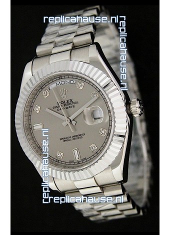 Rolex Oyster Perpetual Day Date Swiss Replica Watch in Grey Dial