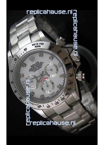 Rolex Daytona Japanese Replica Steel Watch in Diamond Hour Markers 
