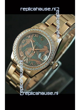 Rolex Oyster Perpetual Date Just Lady Swiss Rose Gold Watch