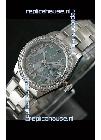 Rolex Oyster Perpetual Date Just Lady Swiss Diamond Watch