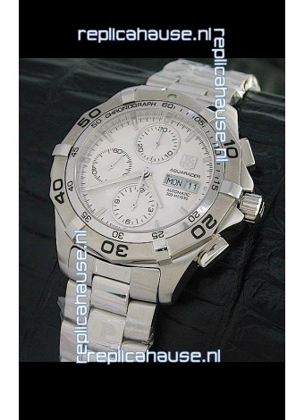 Tag Heuer Aquaracer Swiss Automatic Watch in Metallic White