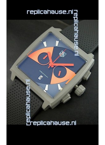 Tag Heuer Monaco Limited Edition Japanese Replica Titanium Watch in Orange Markers