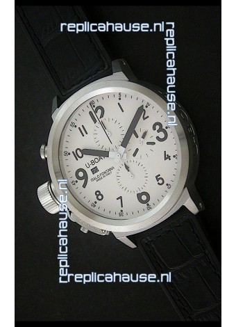 U-Boat Flightdeck Steel Watch in White Dial