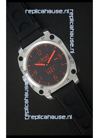 U-Boat Thousands of Feet Swiss Steel Automatic Watch in Red Markers
