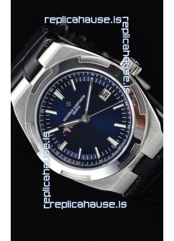 Vacheron Constantin Overseas MoonPhase Stainless Steel Swiss Watch in Blue Dial