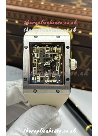 Richard Mille 16-02 Titanium Extra-Flat White Rubber Super Clone Watch 