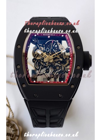 Richard Mille RM055 FREE SPRUNG MVMNT Black Ceramic Red Inner Bezel Super Clone Watch 