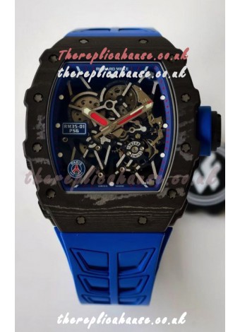 Richard Mille RM35-01 PSG Edition Carbon Fiber Casing with Genuine Tourbillon Super Clone Watch