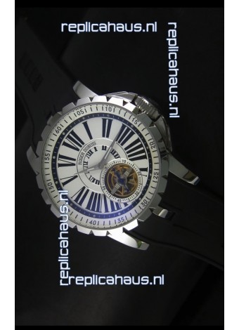 Roger Dubuis Excalibur Tourbillon Watch Japanese Movement - White Dial