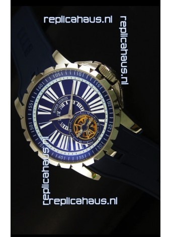 Roger Dubuis Excalibur Tourbillon Watch Japanese Movement - Blue Dial