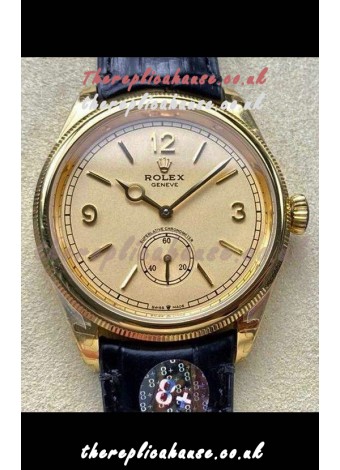 Rolex 1908 Perpetual in Yellow Gold Casing Gold Dial Swiss Replica Watch 