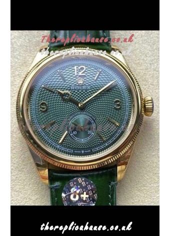 Rolex 1908 Perpetual in Yellow Gold Casing Green Dial Swiss Replica Watch 