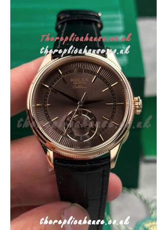 Rolex Super Clone Cellini 50525 Brown Dial Rose Gold Super Clone Watch 