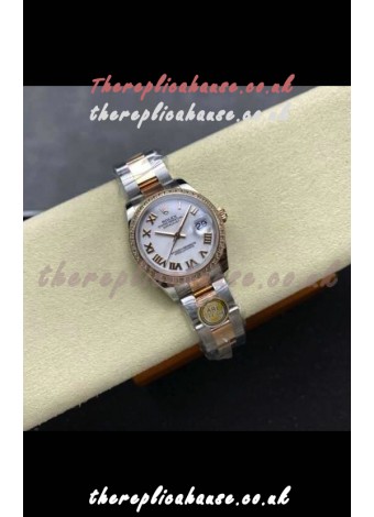 Rolex Super Clone Datejust 31MM White Dial Rose Gold Oyster Super Clone Watch 
