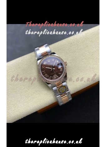 Rolex Super Clone Datejust 31MM Brown Dial Rose Gold Oyster Super Clone Watch 
