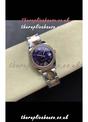 Rolex Super Clone Datejust 31MM Blue Dial Rose Gold Oyster Super Clone Watch 