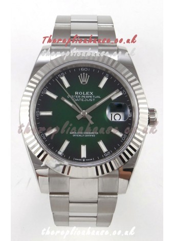 Rolex Datejust 126234 Ombre Green Dial Oyster FREE SPRUNG MVMT Super Clone Watch 41MM