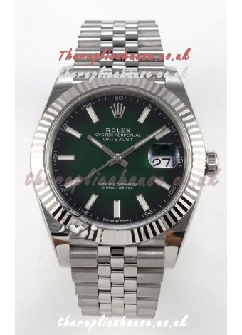 Rolex Datejust 126234 Ombre Green Dial Jubilee FREE SPRUNG MVMT Super Clone Watch 41MM