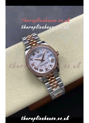 Rolex Super Clone Datejust 31MM White Dial Yellow Gold Super Clone Watch 