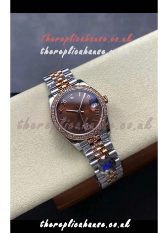 Rolex Super Clone Datejust 31MM Brown Dial Rose Gold Super Clone Watch 