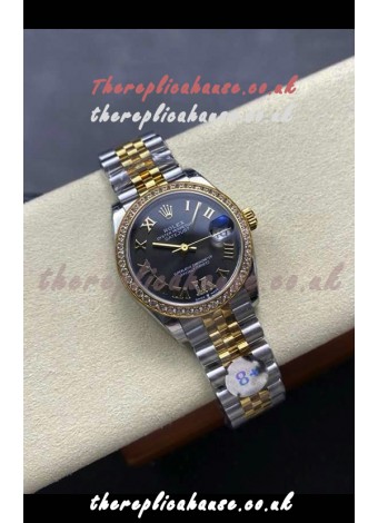 Rolex Super Clone Datejust 31MM Black Dial Yellow Gold Super Clone Watch 