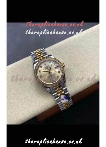 Rolex Super Clone Datejust 31MM Gold Dial Yellow Gold Super Clone Watch 
