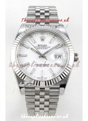 Datejust Super Clone 126334 White Dial 41MM FREE SPRUNG MVMNT 3235 Watch 