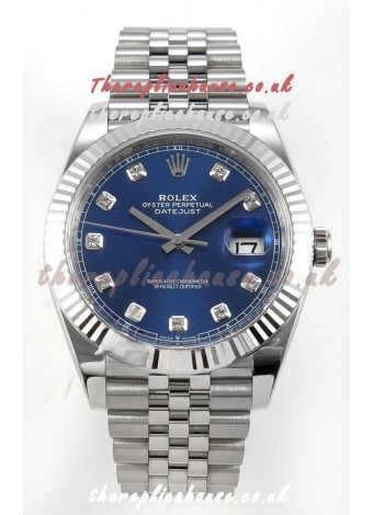 Datejust Super Clone 126334 Blue Diamonds Dial 41MM FREE SPRUNG MVMNT 3235 Watch 