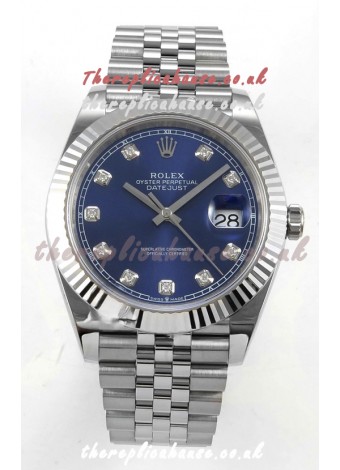 Datejust Super Clone 126334 Blue Diamonds Dial 41MM FREE SPRUNG MVMNT 3235 Watch 