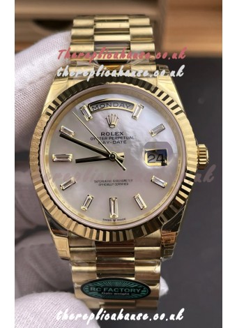 Rolex Day Date 228238 Yellow Gold in Pearl Dial Super Clone Watch 