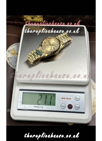 Rolex Day Date 228238 Yellow Gold in Gold Roman Dial Super Clone Watch 